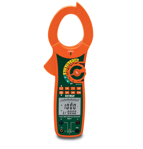 Extech PQ2071 – 1-Phase/3-Phase 1000A True RMS AC Power Clamp Meter