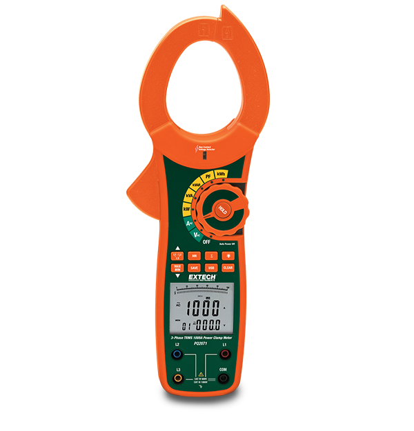 Extech PQ2071 – 1-Phase/3-Phase 1000A True RMS AC Power Clamp Meter