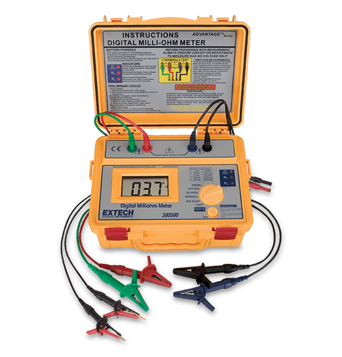 Extech 380580 Battery Powered Portable Milliohm Meter