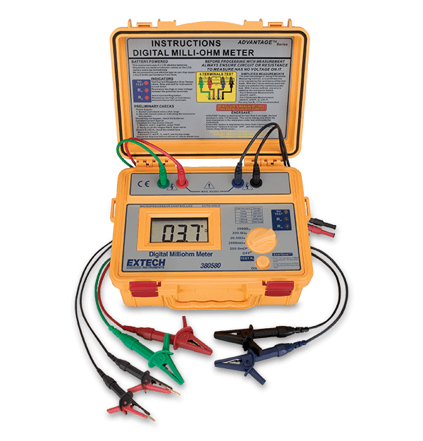 Extech 380580 Battery Powered Portable Milliohm Meter