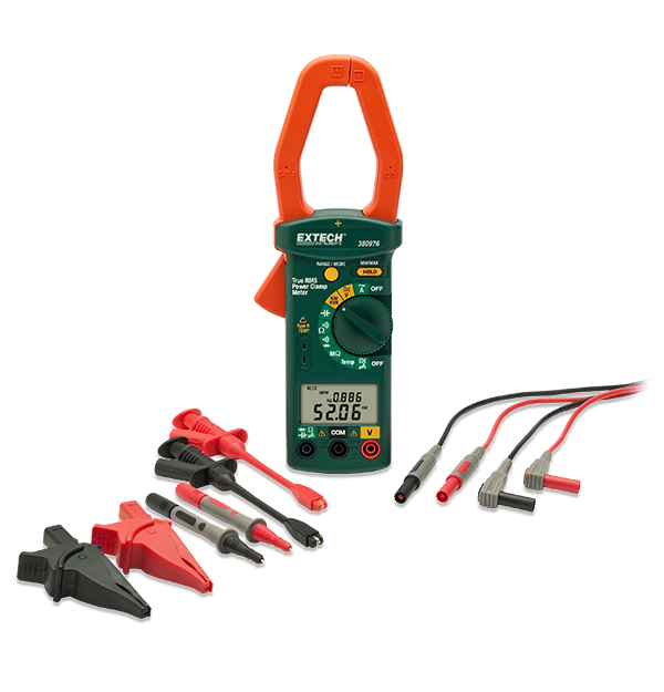 Extech 380976-K  3-Phase True RMS Power Clamp Meter Kit with Temperature & Capacitance