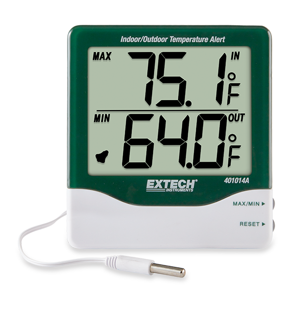 Extech 401014A Big Digit Indoor/Outdoor Temperature Alert Thermometer with Alarm