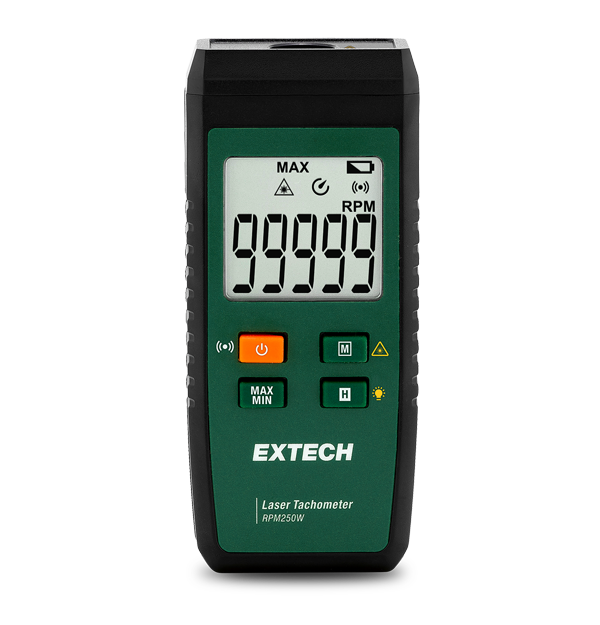 Extech RPM250W Laser Tachometer with Bluetooth and ExView App Connectivity