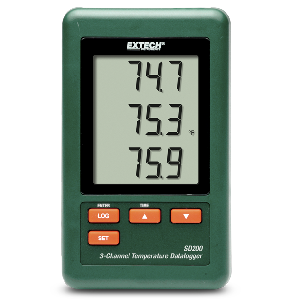 Extech SD200 3-Channel Temperature Datalogger with SD Card