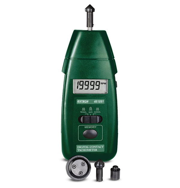 Extech 461891  Contact Tachometer with Linear Surface Speed Measurement (0.5–19,999 RPM)