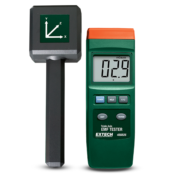 Extech 480826  Triple Axis EMF Meter (30Hz–300Hz, 2000µT / 20,000mG)