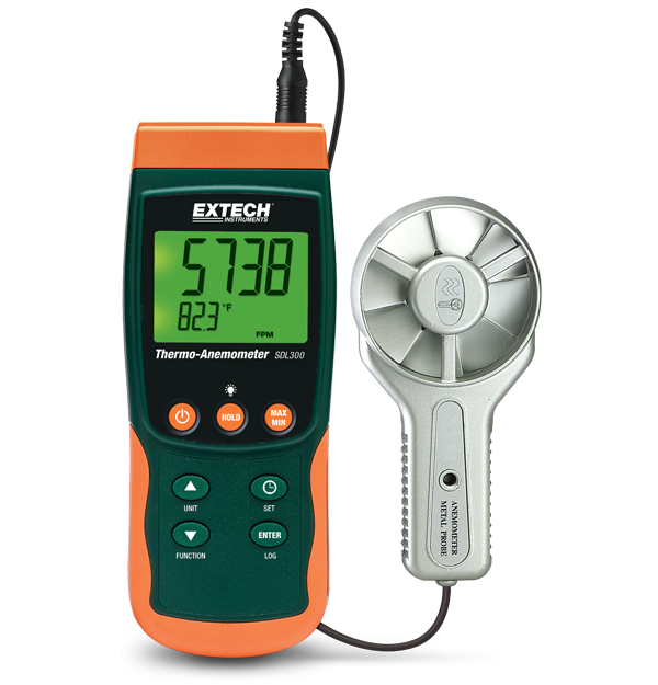 Extech SDL300 Metal Vane Thermo-Anemometer/Datalogger with SD Card