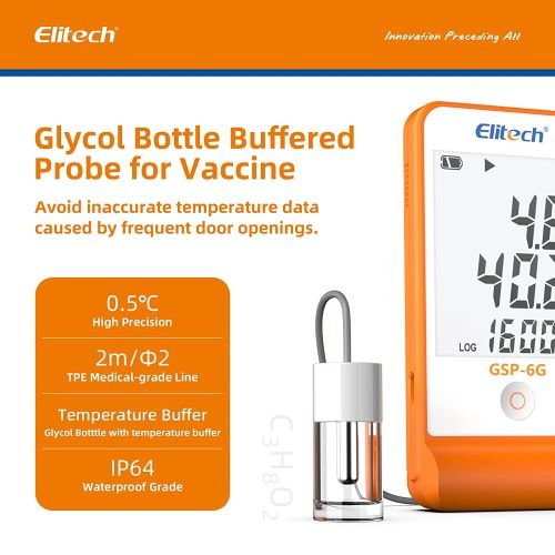 Elitech GSP-6G Digital Temperature And Humidity Data Logger With Detachable Buffered Probe