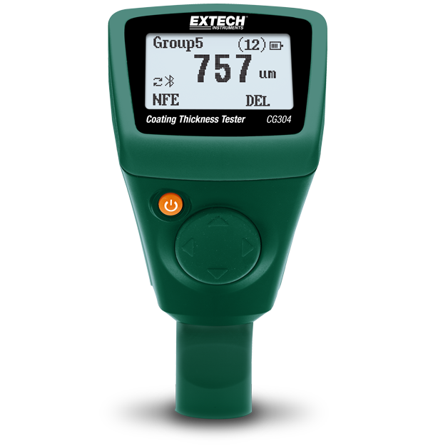 Extech CG304 Bluetooth® Coating Thickness Tester for Ferrous & Non-Ferrous Substrates (0–2000µm)