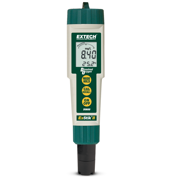Extech DO600 – Waterproof ExStik® II Dissolved Oxygen Meter (0–20.00 mg/L, 0–200.0% Saturation)