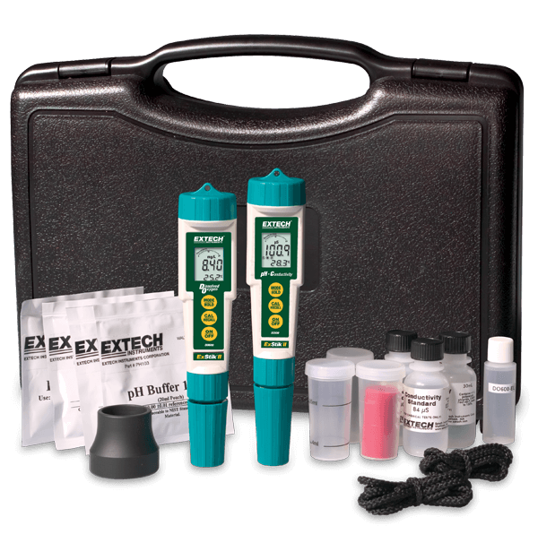 Extech DO610 – ExStik® II Dissolved Oxygen / pH / Conductivity 6-Parameter Test Kit