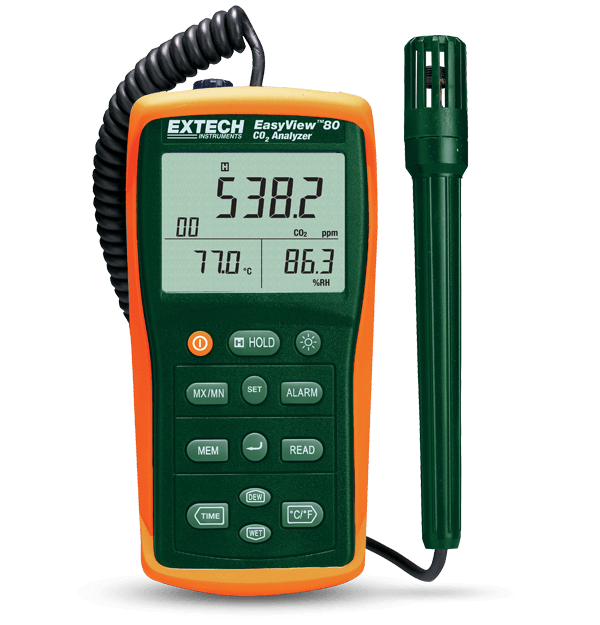 Extech EA80 – Indoor Air Quality Meter with CO₂, Temperature, Humidity, Dew Point, Wet Bulb & Datalogging