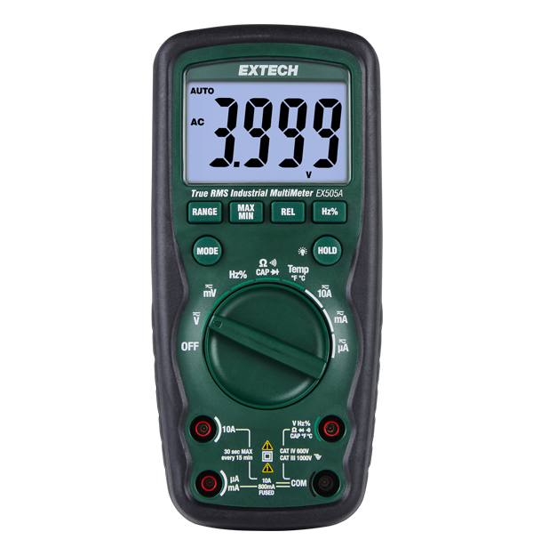 Extech EX505A – CAT IV-600V True RMS IP67 Waterproof Multimeter