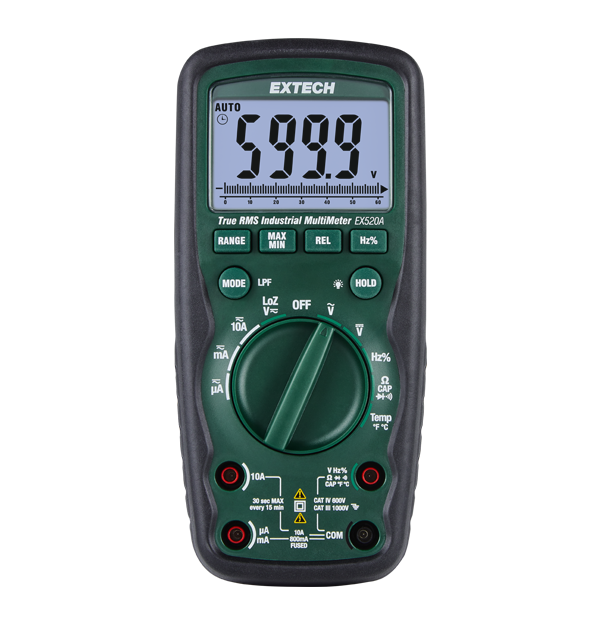 Extech EX520A – CAT IV-600V True RMS Multimeter with Bluetooth® and ExView® App