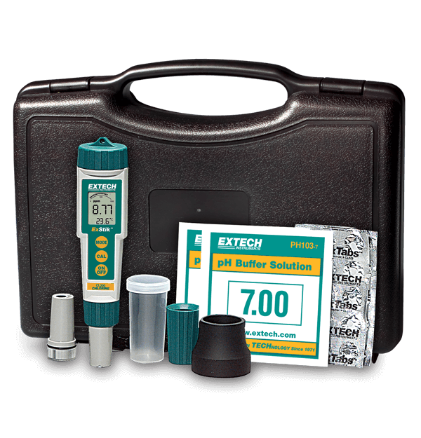 Extech EX800 – ExStik® 3-in-1 Water Quality Meter Kit (Chlorine, pH, Temperature)