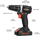 LOMVUM 20V Brushless Cordless Drill and Driver Set DPX-BM-02