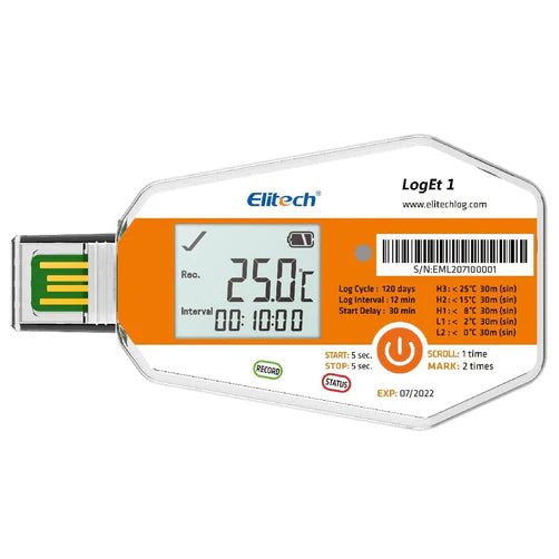 Elitech LogEt1TH Single Use Temperature And Humidity Data Logger