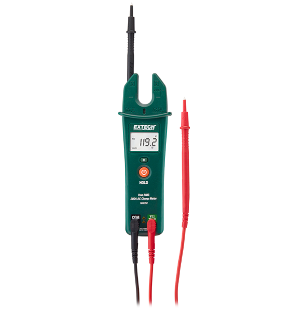Extech MA260 – CAT IV 200A True RMS Open Jaw AC Clamp Meter with Auto Sense Technology