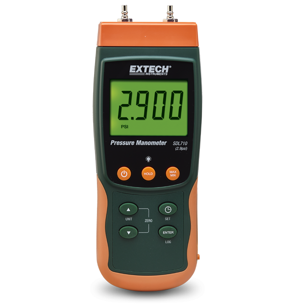 Extech SDL710 – Differential Pressure Manometer/Datalogger (±2.9 psi / 200 mbar)