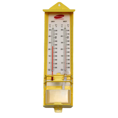 Wet-Dry Bulb Hygrometer, Wall Mounted Thermometers