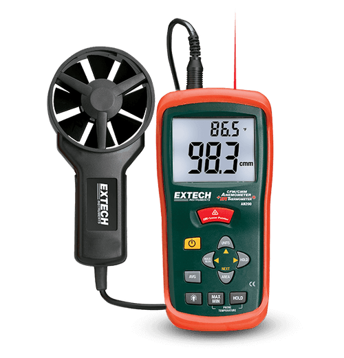Extech AN200 CFM/CMM Mini Thermo-Anemometer with built-in InfraRed Thermometer