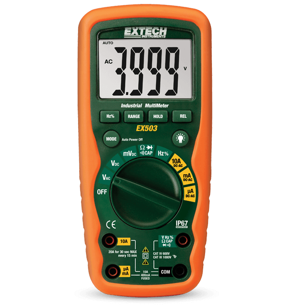 Extech EX503 10 Function Heavy Duty Industrial MultiMeter