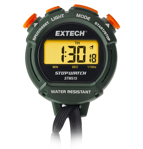 Extech STW515 Digital Stopwatch/Clock with Calendar and Backlit Display